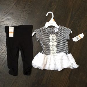 Calvin Klein black & white girls 2 pc set 12M